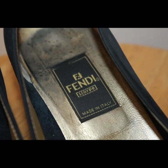 🪙 Vintage '90s Fendi FF Logo Wedge Espadrilles Heels - Picture 8 of 9